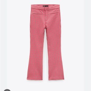 ZARA MINI FLARE PANTS red gingham